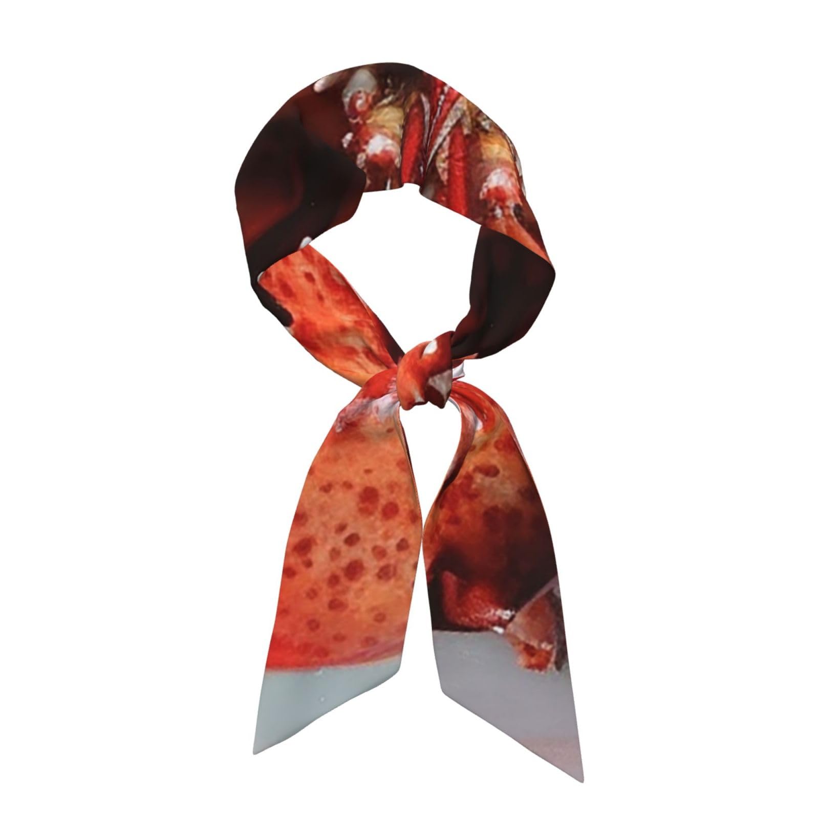 Aqrjkhd Women's Black Satin Bandanas Head Scarf For Hair Scarves Lobster Satin Neck Scarf Silk Bandana, One Size