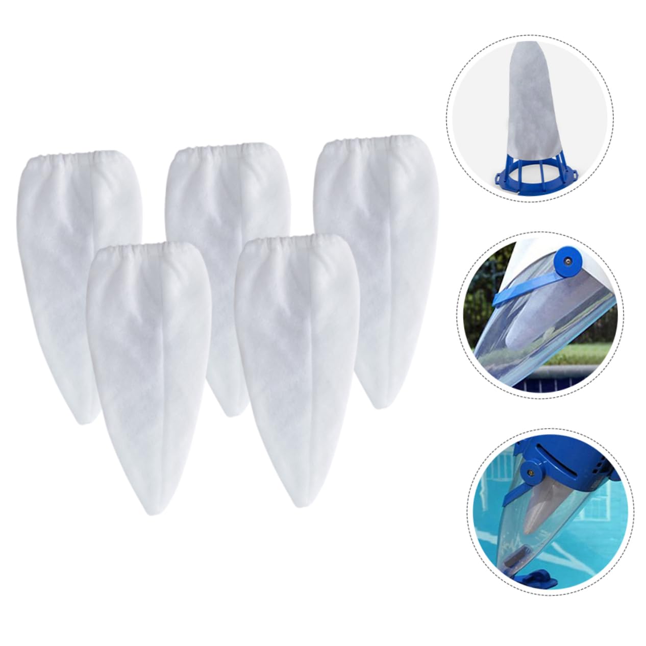 BUTIFULSIC Pool Vacuum Replacement 5pcs Leaf Vacuum Bags for Pool Toys Handheld Cleaners Efficient Contaminant Removal