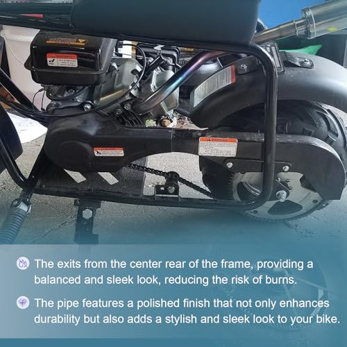 Image of Color Central long Exhaust Pipe For Coleman CT100U FRP GMB100 Predator 79cc 98cc 3HP Engine Mini Bike