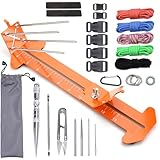 KOKKOYA Paracord Jig Tools Bracelet Making Kit Paracord Jig Weaving Tools Accessories Loom DIY Craft Maker with 5 Cords and 6 Buckles with Marlin Spike Kit (Orange)