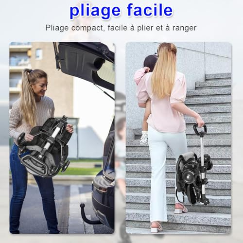 OHMG Buggy, kompakt, 0 – 25 kg, faltbar, verstellbare Rückenlehne, Kinderwagen, kompakt & leicht, Reise-Zubehör, für Neugeborene, Kinder, Baby Stroller