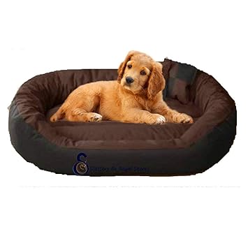 Slatters Be Royal Store Rectangular Shape Ultra Soft Reversible Fleece/Velvet Bed for Dog and Cat with 2 Extra Pillows (S, Brown-Black)
