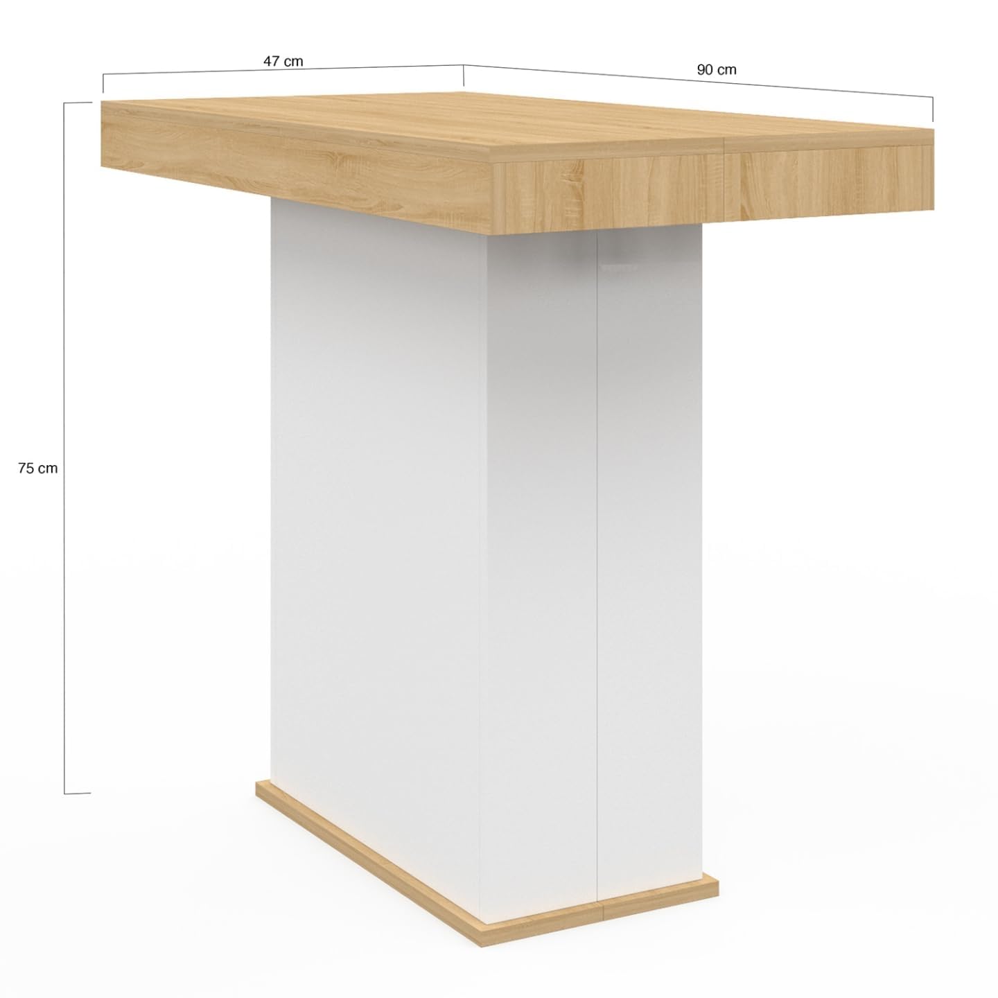 IDMarket - Mesa Consola Extensible Eden 235 cm para 10 Personas, Madera y Blanco