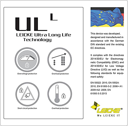 LEICKE ULL 84W voeding 42V 2A | 5,5mm x 2,1mm ronde stekker | TÜV-getest | voor e-bikes, elektrische fietsen - Saksenrad… - Afbeelding 7
