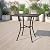 Flash Furniture Oia 28" Commercial Grade Steel Patio Table, Modern Square Rain Flower Design Outdoor Dining Table, Black
