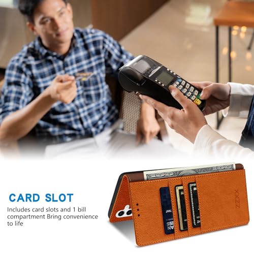 Image of ZZXX for Galaxy S23 FE Wallet Case Strong Magnetic 6.4 inch,Brown