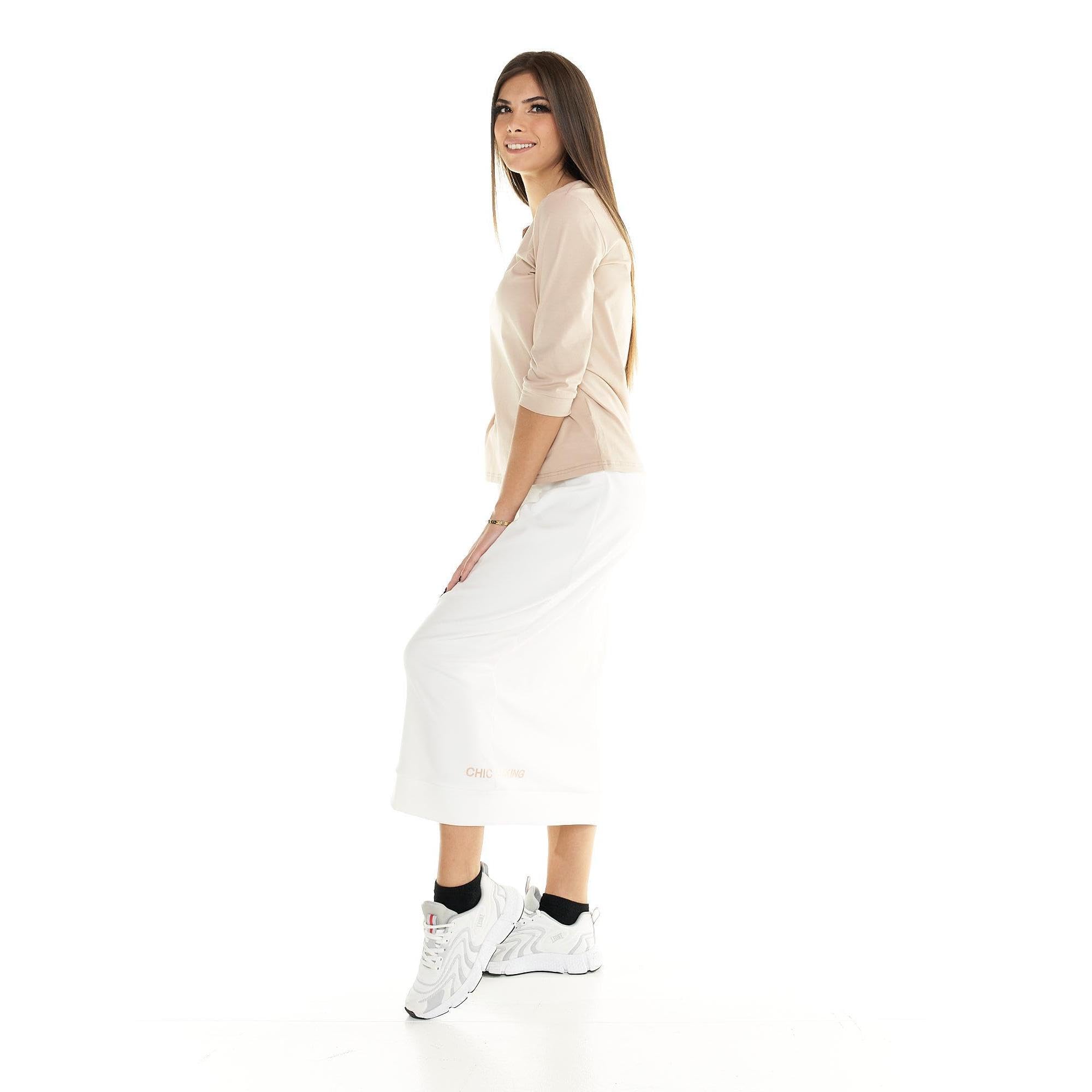 LEONE - Camiseta de mujer con mangas 3/4 Winter Chic Boxing