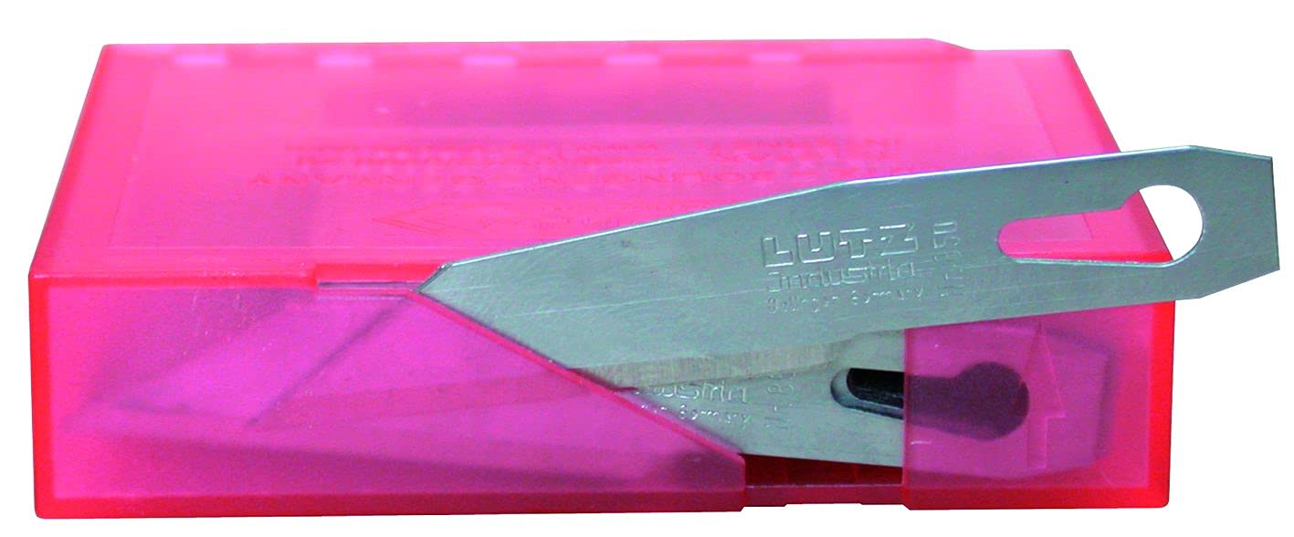LutzBlades Lutz ostrze skalpelowe 850-SZ TIN (100 sztuk, do uchwytu ostrza 470003, grubość 0,65 mm, zapasowe ostrza) 480581, wielokolorowe
