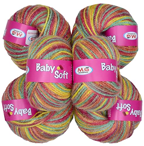 Image of 100% Acrylic Wool Red (10 pc) Baby Soft 4 ply Wool Ball Hand Knitting Wool /Art Craft Soft Fingering Crochet Hook Yarn, Needle Knitting Yarn Thread Dye WA