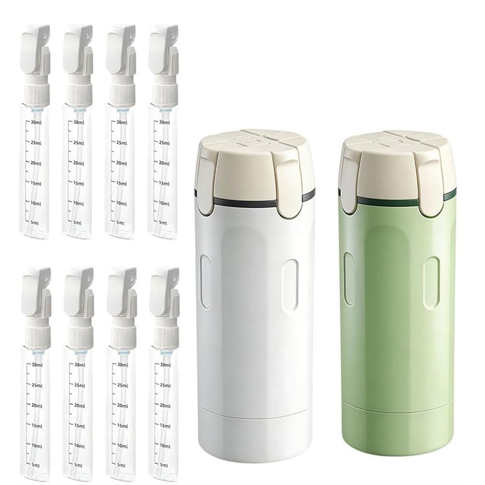 Jnchdghwa 4 in 1 Travel Dispenser, 30ML Leak-Proof Travel Bottles for Shampoo, Lotion, Conditioner, Cream Refill