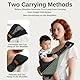 IBOPUXIU Babytrage, Ergonomisch Hüfttrage, Baby Carrier Seitlich, Verstellbare Tragetuch Baby, Babytrage Neugeborene ab Geburt Für Neugeborene Bis 3-36 Monaten(Schwarz)
