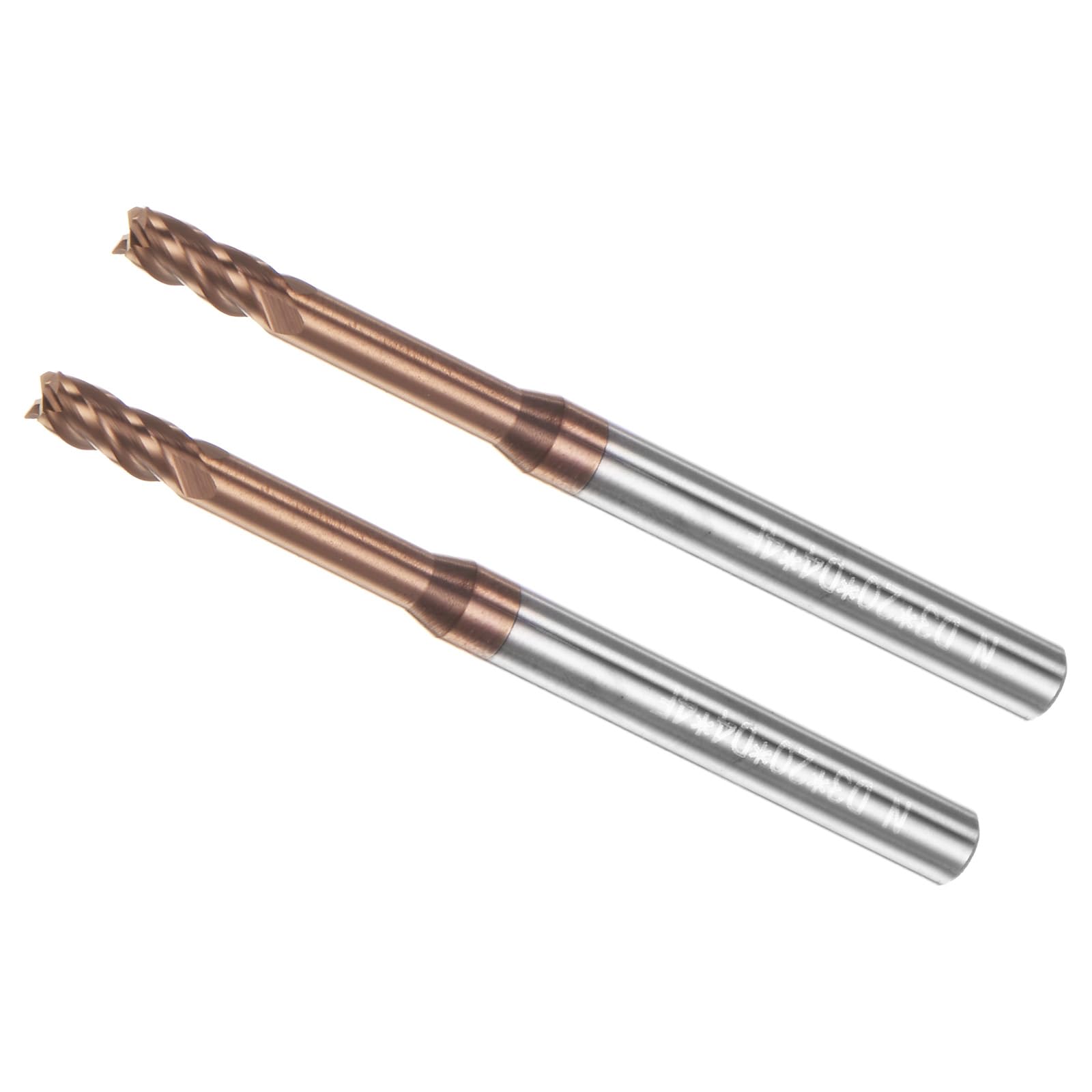 Fraise à Bout Carré, Coupe de 3mm x 20mm, Longue Portée, Revêtement en Carbure de Titane (à l'Échelle Nanométrique), 4 Flûtes pour Fraiseuse CNC, 2 Pièces