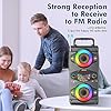 Bluetooth Speakers, 60W Portable Wireless Loud Outdoor Home Party Bluetooth Speaker with Subwoofer, FM Radio, LED Colorful Lights, Microphone, Remote and Big Powerful Stereo Deep Bass Sound Boombox #5