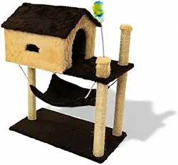 Arranhador para Gatos Arranhador para Gatos Grande Completo Com Uma Casinha para Gatos Ideal para Manter os Gatos Entretidos em Casa e Evitar ArranhõEs no Sofá.(Marrom)