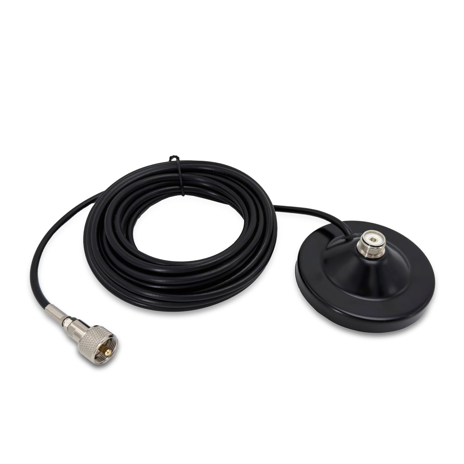 FMUSER Magnetic Antenna Mount with 20ft RG58 Coaxial Cable,Durable CB Antenna Magnetic Mount for Mobile Radio