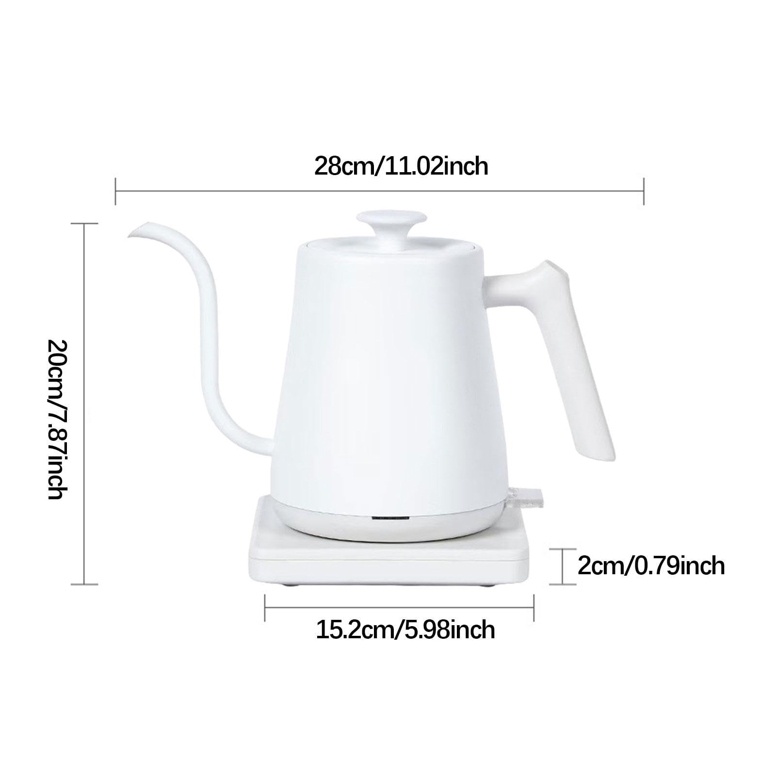 Hervidor como Cafetera Y Tetera para Bebidas de Infusión con Mango Ergonómico Y de Precisión para La Cocina Y La Oficina 08L, Blanco, Individual