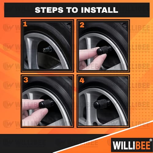 Image of WILLIBEE 40 Pcs (O Rubber Seal) Car Tyre Valve Caps | Universal Tyre Valve Cap Set for Car, Bike & Scooter | Dust-Proof Airtight Stem Caps | Tire Valve Cap