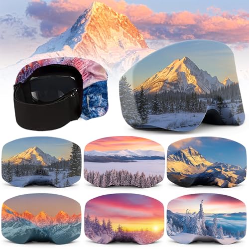 TZEKING 6 Stück Skibrillen Schutz Überzug,Skibrillenschutz Tragbarkeit,Kratzschutz&Staub,Skibrillen Schutzhülle,aus Mikrofaser,Ski Goggle Cover für Alle Schibrillen
