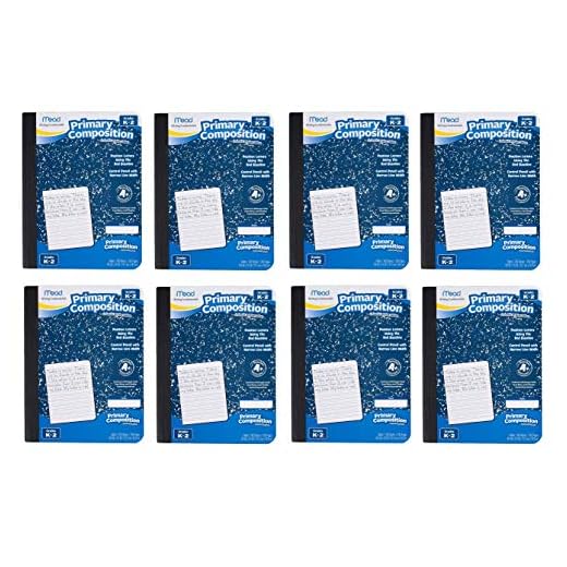 Mead Composition Books/Notebooks, Primary, Grades K-2, Wide Ruled Paper, 100 Sheets, 9-3/4" x 7-1/2" Page Size, 8 Pack (09902)