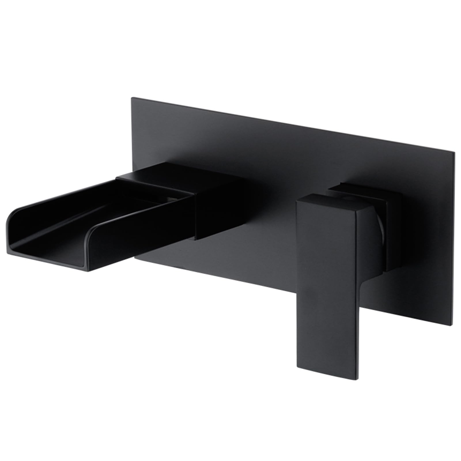 Robinet cascade mural noir BiaoTeng pour une salle de bain moderne