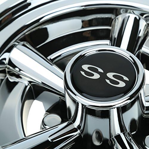 Golf Cart 8" Wheel Covers Hubcaps, Set of 4 - Fits EZGO, Club Car, Yamaha, Chrome SS Design