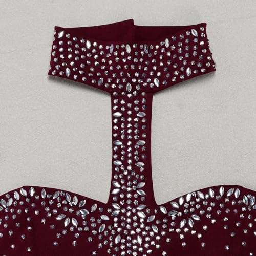 Image of Nagfar Women Rhinestone Sequin Birthday Party Sexy New Year Formal Dress