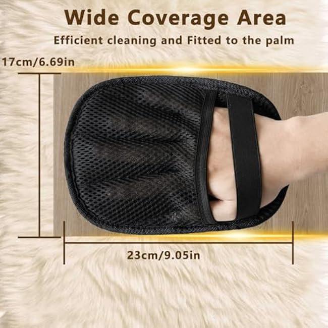 Pet Hair Removal Glove, Reusable Washable Pet Hair Remover for Cats Dogs, Electrostatic Cat Grooming Gloves for Pet Hair, Efficient Dog Hair Remover for Couch,Furniture,Clothes (Black)-TxtJjZRo