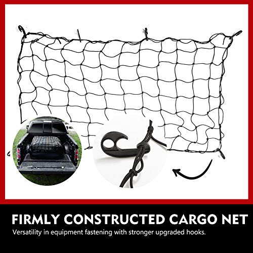 FieryRed Truck Cargo Bag with Cargo Net,100% Waterproof Heavy Duty Truck Bed Storage Bag, 8 Rubber Handles Fits Any Truck, Size: 50" L x 40" W x 22" H (25.5 Cubic Feet)