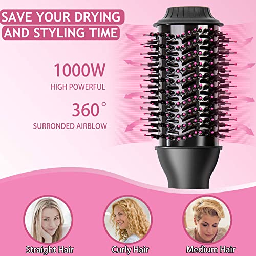 Doyomi Enhanced Hot Air Hair Blow Dryer Brush, 3 In 1 One Step Styler Volumizer For Fast Drying, Straightening, Curling And Volumizing With Anti-Frizz Ceramic Barrel Negative Ion, 55Mm Oval Shape #TOP5