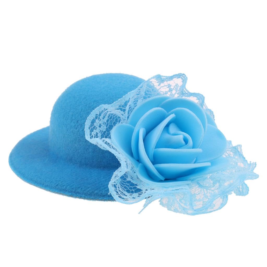NIVAA Vintage Round Bowler Doll Hat Cap for28-30cm Doll Clothes Accs Blue-picture-19