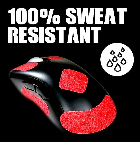 Image of Gamergrip Hellfire Red Mouse Grip Tape - Ultimate Hyperspeed Gaming Mouse Skin Anti-Slip Tape, Pre-Cut, Sweat Resistant, Easy to Apply, Professional Mouse Upgrade Kit (Hellfire Red)