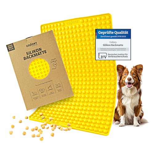 Collory® Backmatte Hundekekse für MINI HALBKUGEL (1cm Ø) Leckerlis, Silikon Backform, Backunterlage für Backblech, Diätmatte, Hitzebeständig, Lebensmittelecht & Bpa-frei