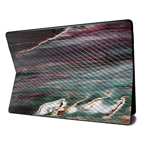 Image of MightySkins Carbon Fiber Skin for Microsoft Surface Pro X - Grunge Marble | Textured Carbon Fiber Finish | Easy to Apply, Remove, and Change Styles | Made in The USA