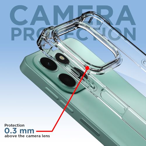 Image of Pikkme Back Cover for Honor X6c PC + TPU Clear Transparent Raised Edges Shockproof Protective Phone Bumper Case(Transparent)