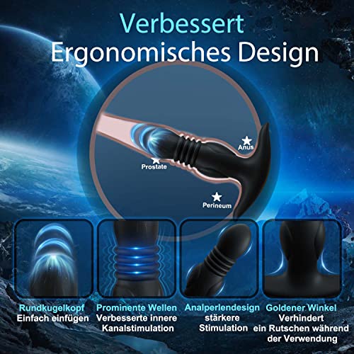 Dildo Analvibratoren für mann mit Anti-Rutsch-Design, Analplug Vibrator Sex Toys mit Stoßfunktionen und App & Fernbedienung für anales Vergnügen, Sexspielzeug Anal Plug für Männer, Frauen und Paare – Bild 4