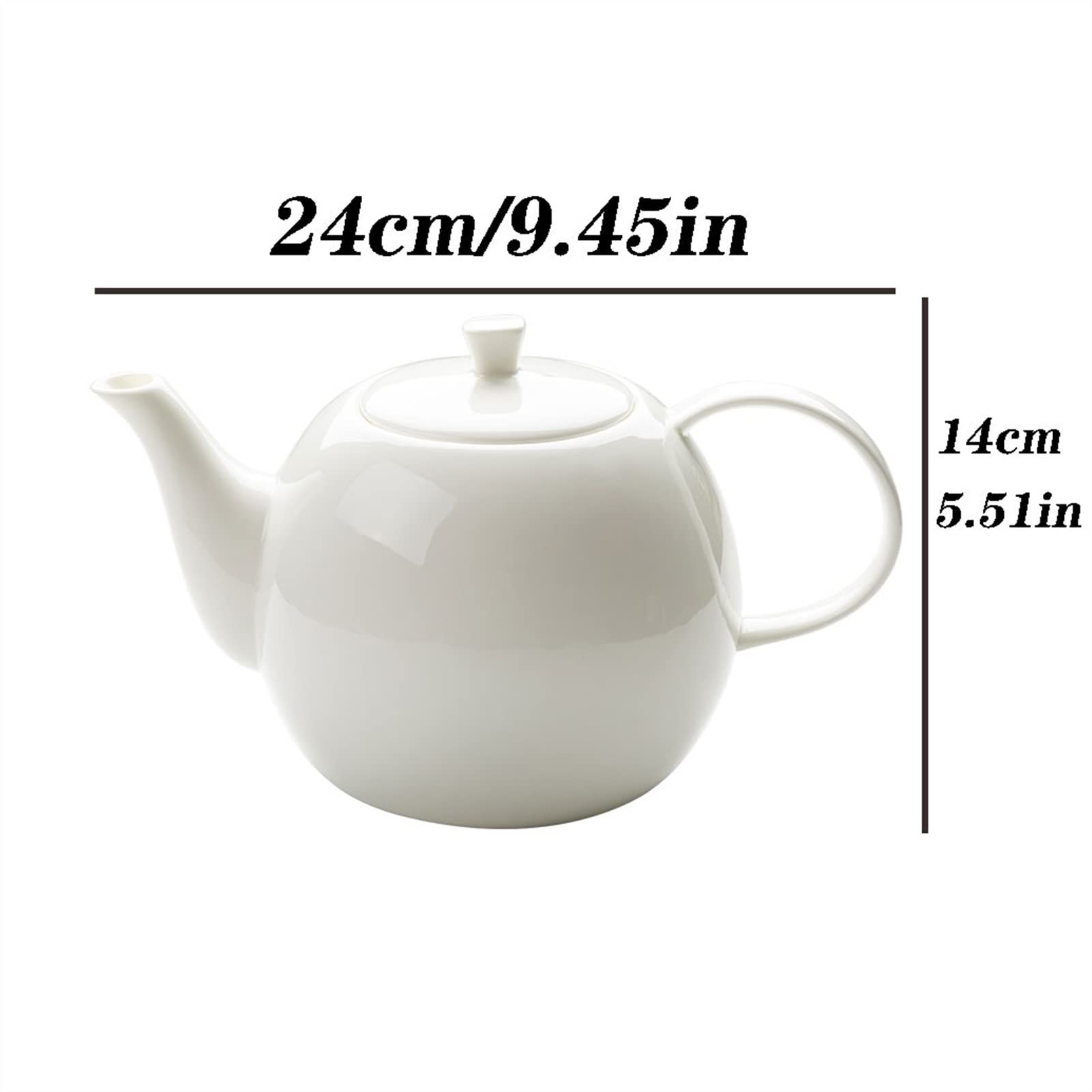 Czajnik emaliowany, Dzbanek do herbaty 1600 ml Biały ceramiczny Dzbanek do herbaty Duży wysokotemperaturowy filtr do herbaty Zimny ​​czajnik Dzbanek do kawy Czajnik do użytku domowego Czajnik do herba
