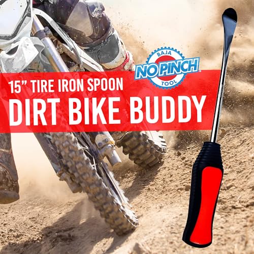 Image of BAJA NO PINCH 15 inch Steel Tire Spoon | Lever Iron Tool Kit | Professional Tire Changing Tool for Enduro Motocross | Motorcycle | Dirt Bike | Easy-to-Use Tire Repair Tool | Dirt Bike Tire Spoons
