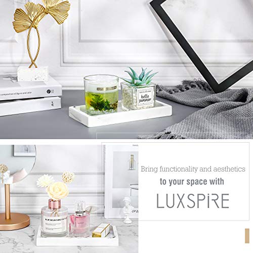Luxspire Mini Vanity Tray, Resin Jewelry Dish Organizer Ring Holder Display Bathroom Sink Dresser Home Decor Bowl for… - Image 5