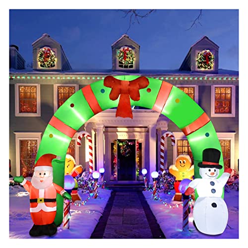 10 Ft Lighted Christmas Inflatable Archway, Inflatable Santa Claus and Snowman Arch Indoor and Outdoor Holiday Decorations, Built-in Led Lights, Large Outdoor Patio Decorations Garden Props 10 Ft Lighted Christmas Inflatable Archway, Inflatable Santa Claus and Snowman Arch Indoor and Outdoor Holiday Decorations, Built-in Led Lights, Large Outdoor Patio Decorations Garden Props