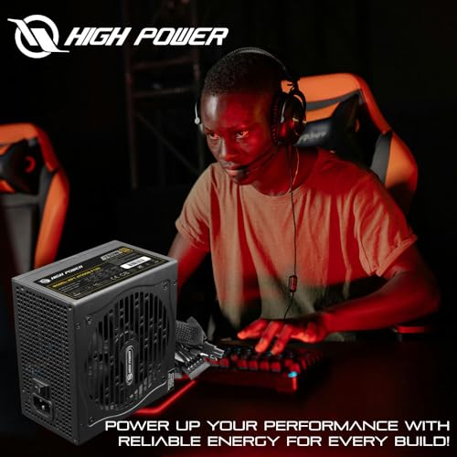 Image of HIGH POWER 750W 80 Plus Gold Certified PC Power Supply ATX 3.1 Compatible & PCIe 5.1 Compliant, Active PFC with Whisper 120mm Fan for Quiet Operation, and Reliable Performance