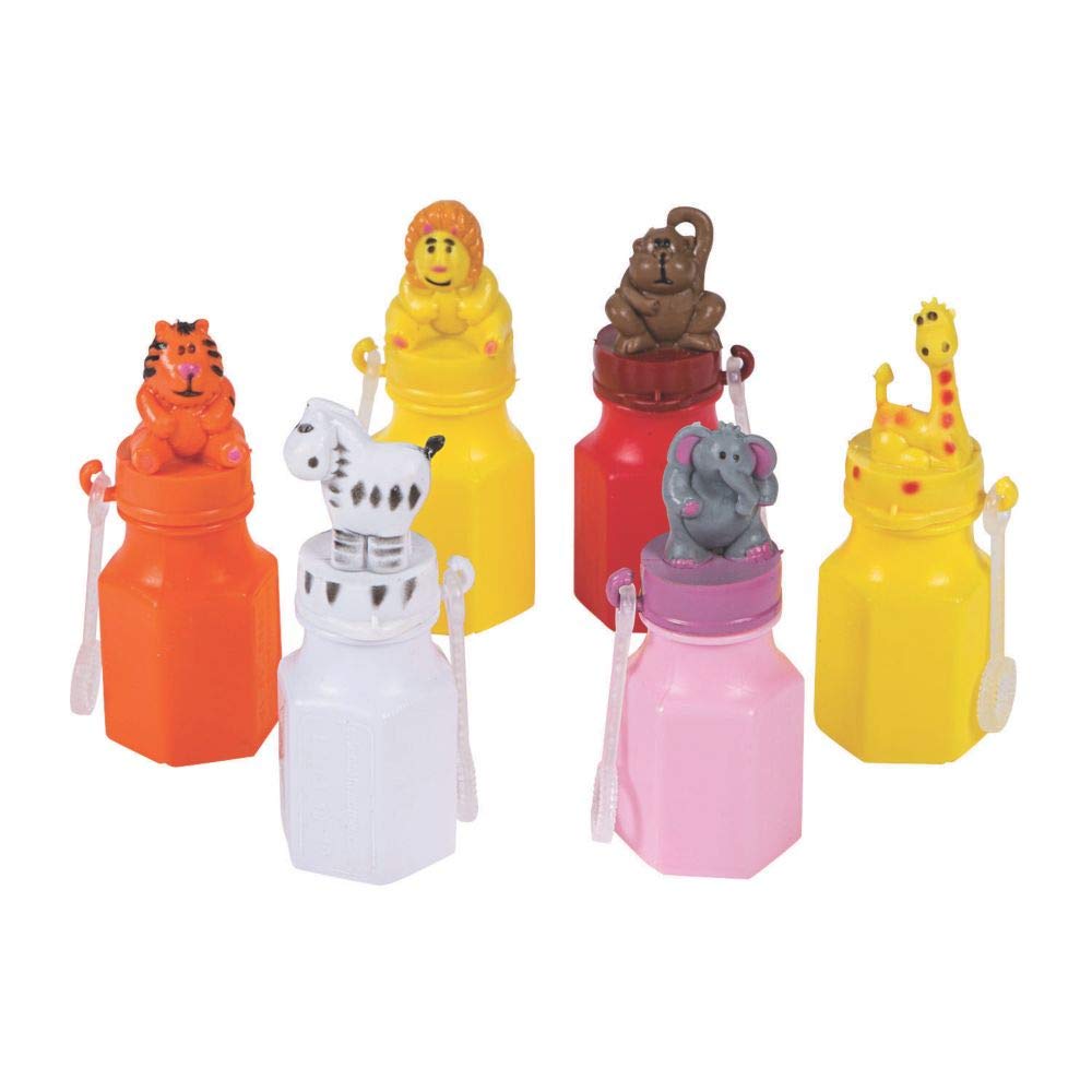 Zoo Animal Character Bubble Bottles (12 Pack)