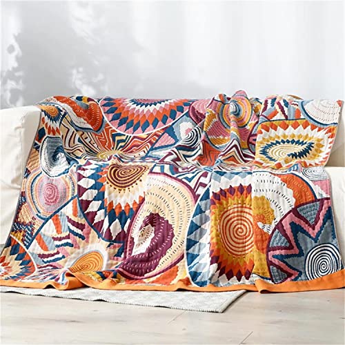 Image of MSGKV Boho Throw Blanket for Bed 60 inchx80 inch 100% Cotton Twin Throw Couch Sofa
