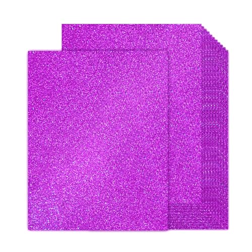 Pikalon 30 hojas de cartulina con purpurina morada de 8.5 x 11 pulgadas, papel pesado de 230 g/m² de alta calidad para hacer tarjetas, manualidades, decoración de fiestas, suministros escolares para