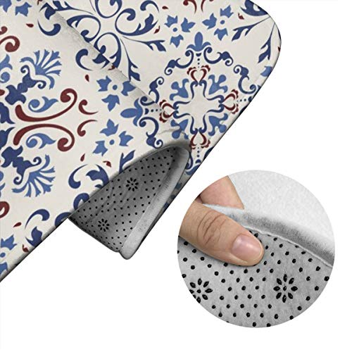 Houity 3-teiliges Badezimmermatten-Set aus Damast, traditionelles portugiesisches und spanisches Dekor… – Bild 4