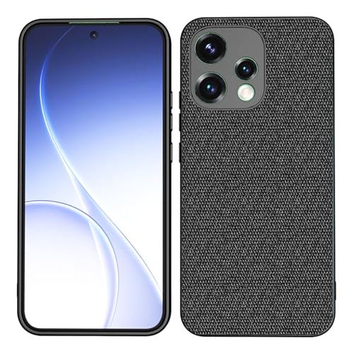 Image of Kapa Soft Full Fabric Protective Back Case Cover for Oppo Reno 15 5G | Shockproof Slim Hard Anti Slip Back Case (Black)