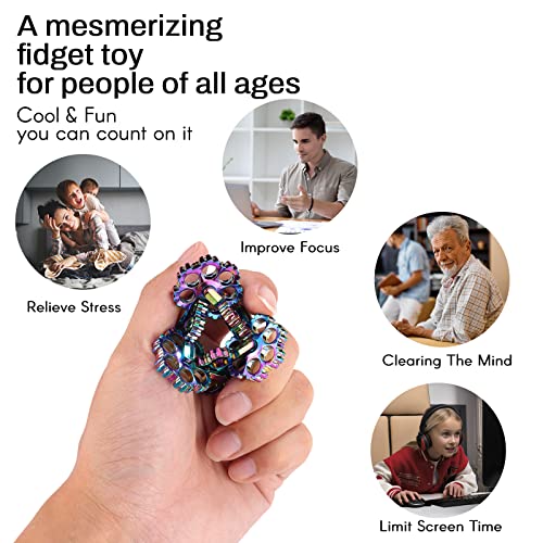 Infinity Roller Fidget Toy, Cool Metal Never Ending Twisting Fidget Toys for Adults, Premium Adults Stress and Anxiety Relief Fidget Toy, Relaxing Hand-Held Fidget Tool, Improve Hand Dexterity