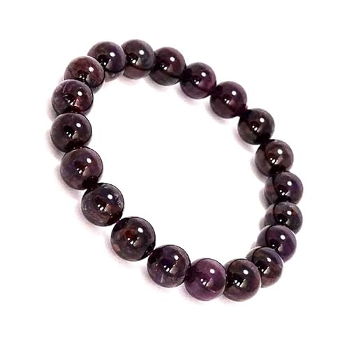 INFINITY GEMS Natural AAA Purple Sugilite Bracelet 4mm Gemstone Stretch Fit Bracelet | 7-7.5” length | Unisex Bracelet | Round Shape Beads Bracele|Men/Women, D-1-640
