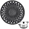 Bruntmor cast iron trivet 8 inch seasoning rack with metal ring hanger hot pots and pans holder meat rack protection for tabletop ideal gift for wedding housewarming and anniversaries  urban country home decor