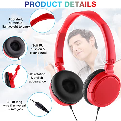 Image of Yunsailing 18 Pack Classroom Headphones Bulk, Wired Headphones,Multicolor | Student School Supplies, Individually Wrapped, Adjustable, over Ear Head Earbuds, for Laptop PC Computer