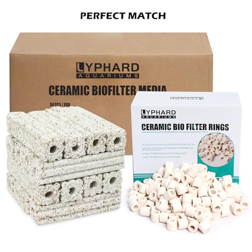 LYPHARD-AQUARIUMS-Ceramic-Bio-Filter-Media-Natural-Fish-Tank-Filter-Media-for-Pond-Aquarium-Sump-Canister-1-Box-50-pcs